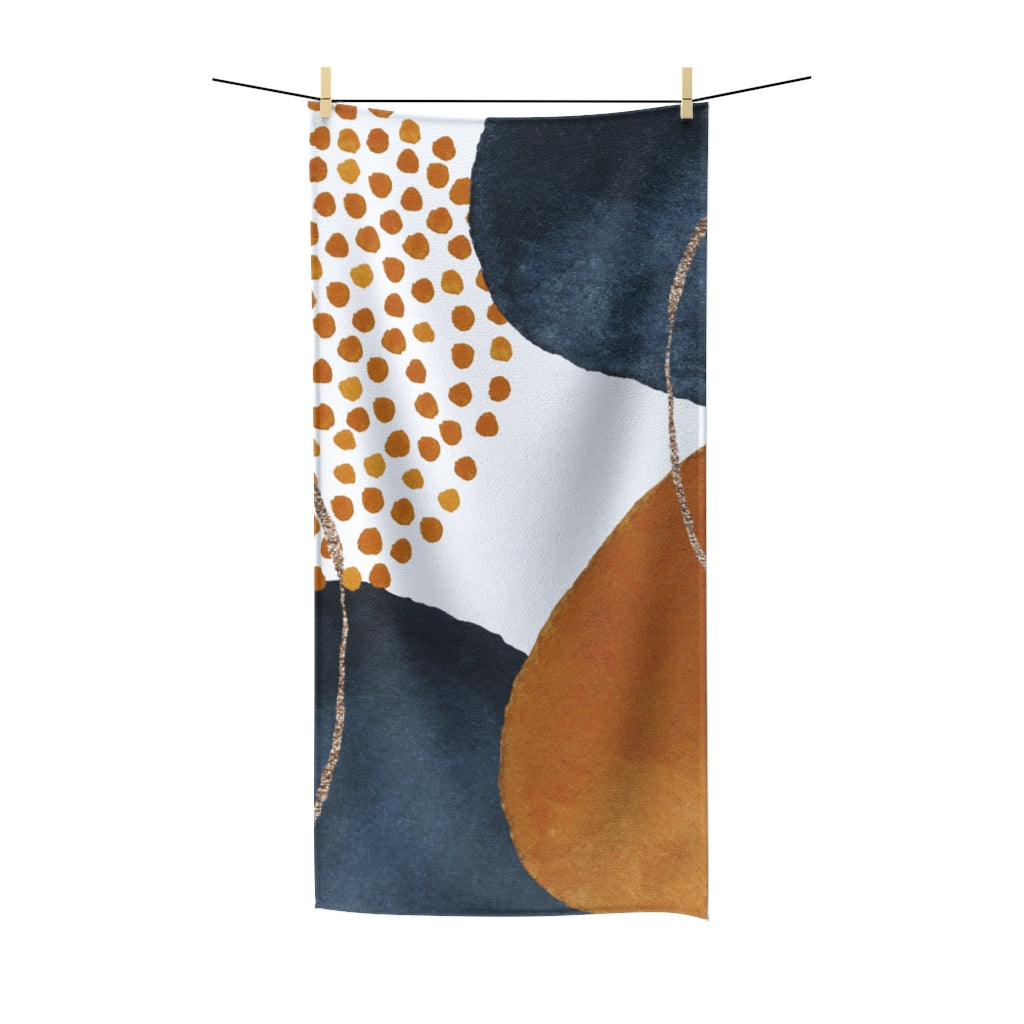 Abstract Bath Towel | navy burnt orange