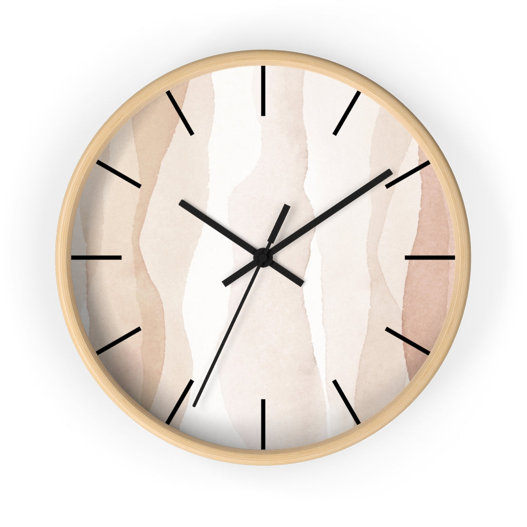 Wood,  Wall Clock, Pastel Beige 10"