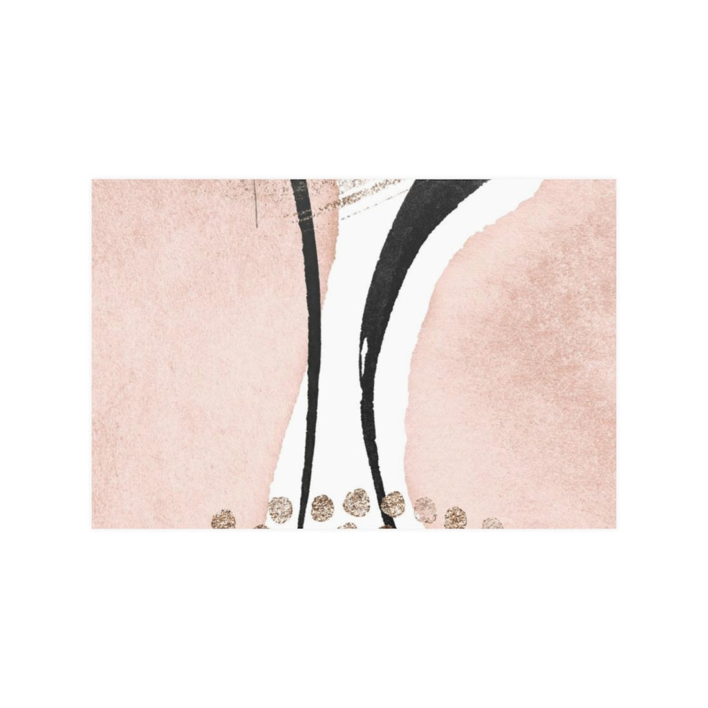 Abstract Boho Art Prints | Blush Pink Black