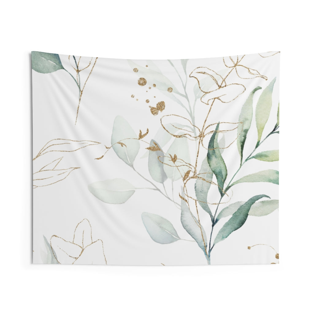 Floral Tapestry, White Green Eucalyptus