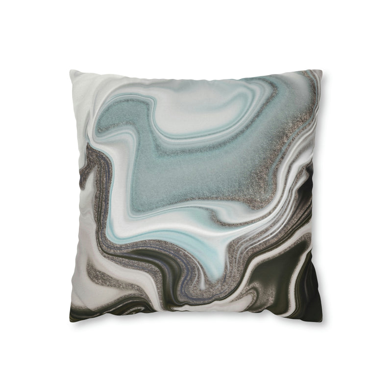Abstract Boho Pillow Cover | Grey Mint Green | Watercolor