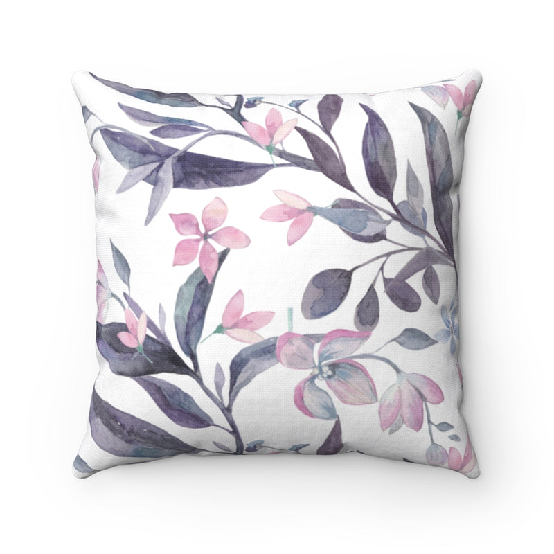 Boho Pillow Cover | Purple Lavender Leaves | One Line Art