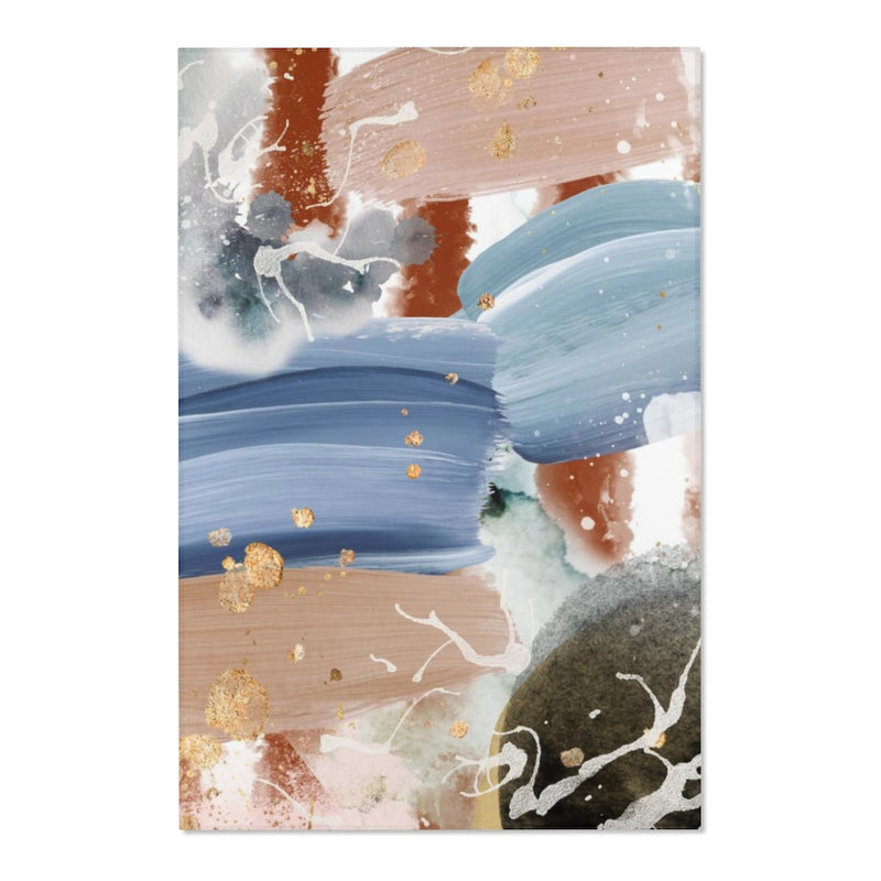 Abstract Area Rug | Blue Beige