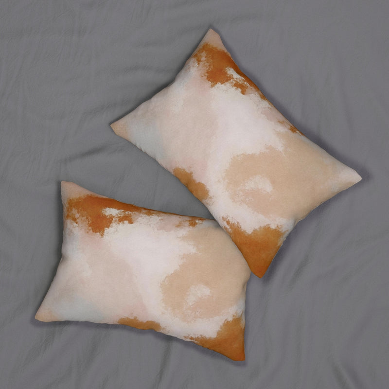 Abstract Boho Lumbar Pillow | Brown Biege