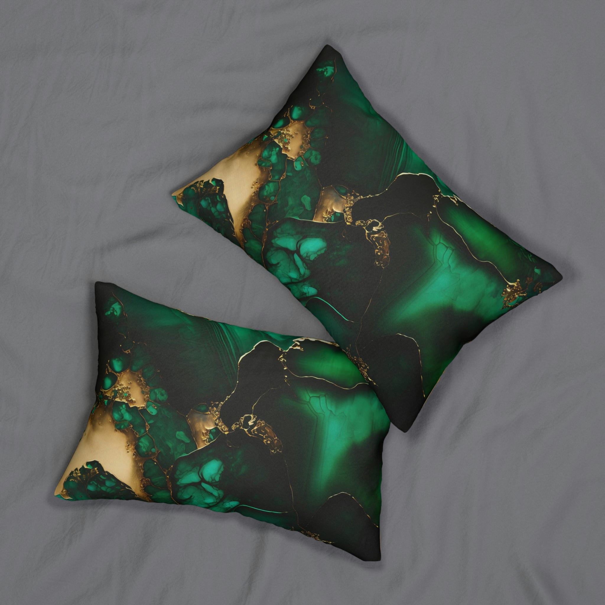 Lumbar Pillow | Abstract Green Ombre Beige