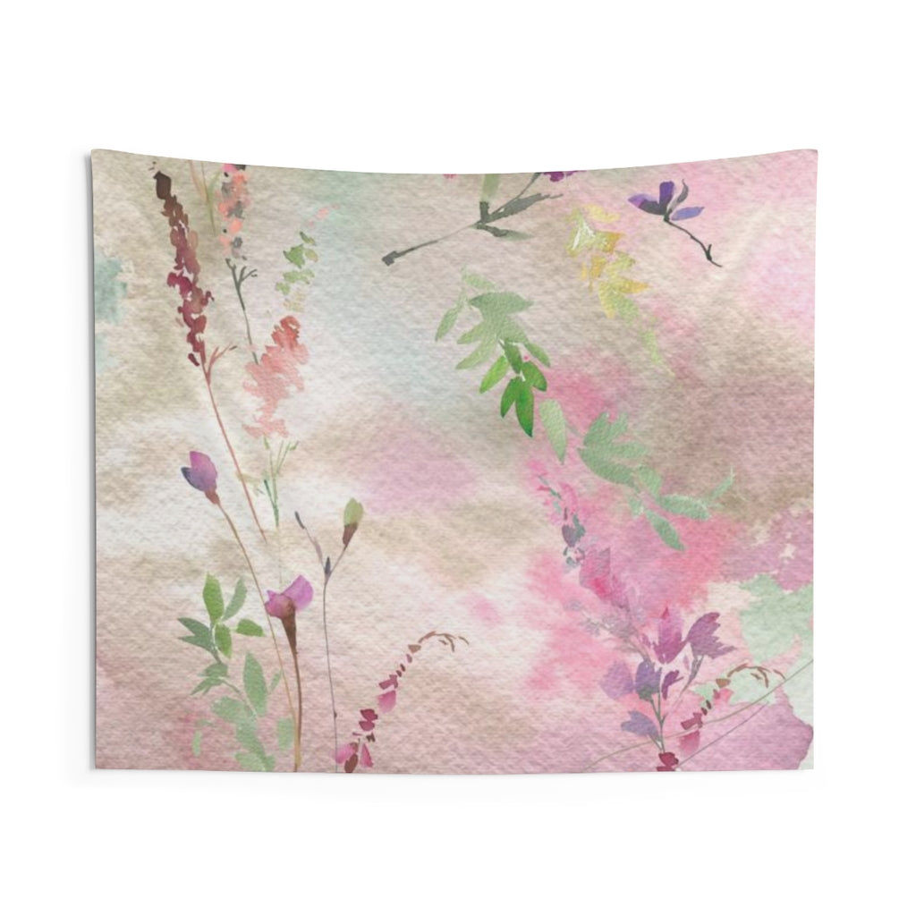 Floral Tapestry | Beige Pastel Pink Green