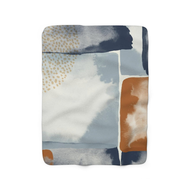 Abstract Comfy Blanket | Brown Pastel Blue Rust