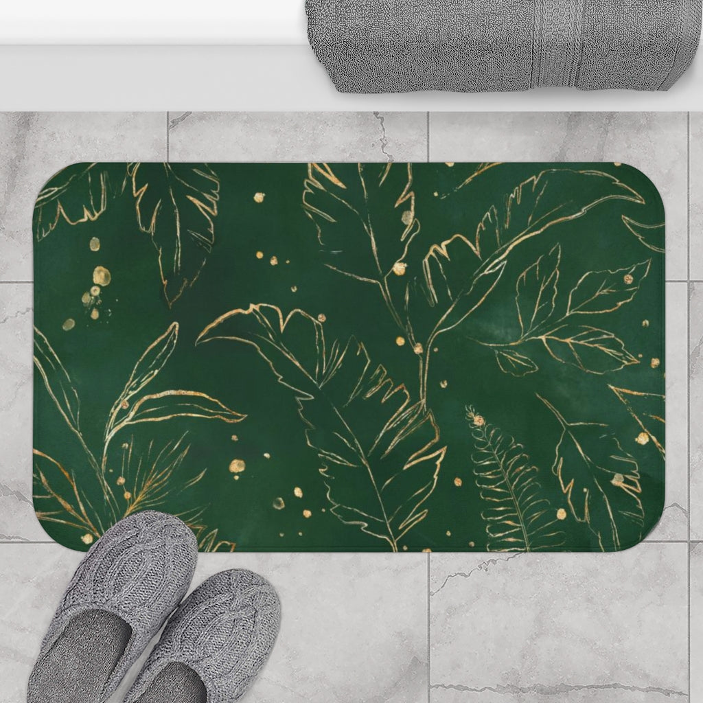 modern floral bath mat