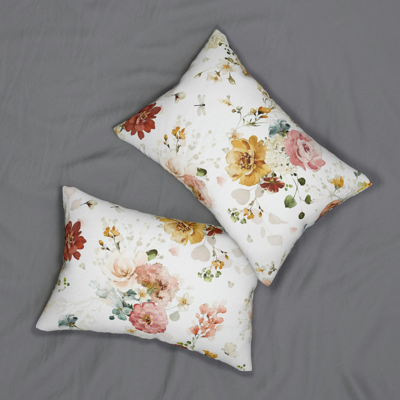 Lumbar Pillow | White Spring Florals