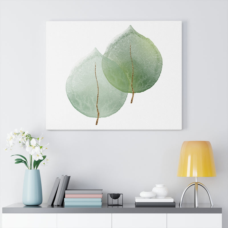 Eucalyptus Leaves Canvas Watercolor Wall Art