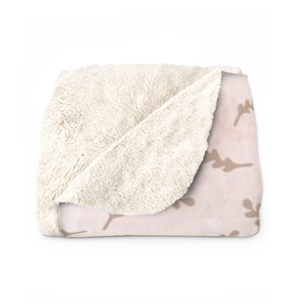 Floral Comfy Blanket | Blush Pink Beige