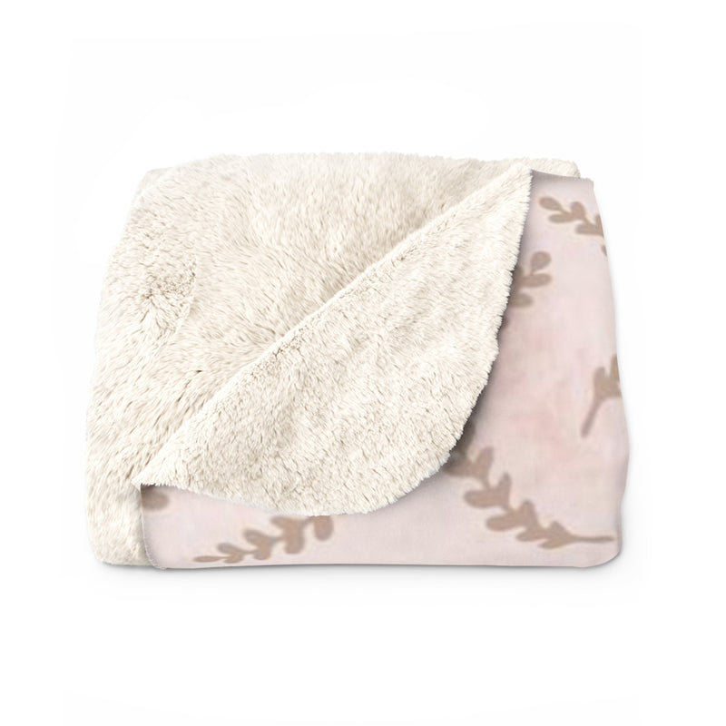 Floral Comfy Blanket | Blush Pink Beige
