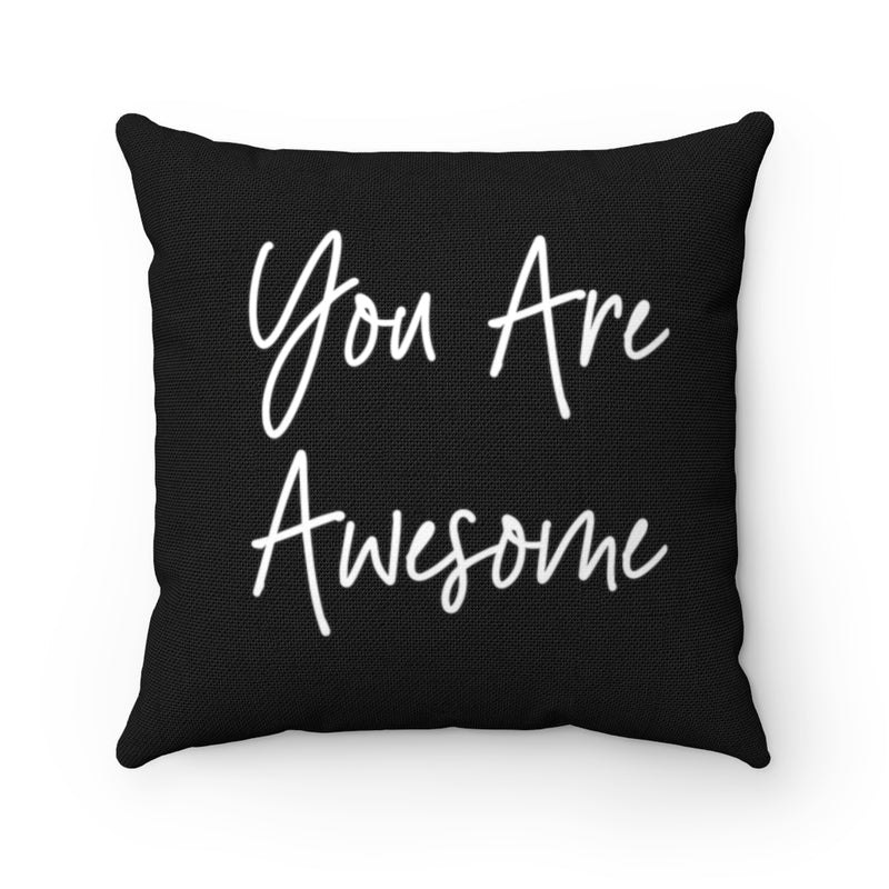 With Saying Pillow Cover | Black White | You Are Awesome Script