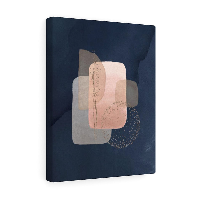 ABSTRACT WALL CANVAS ART | Blush Pink Grey Navy Blue Gold