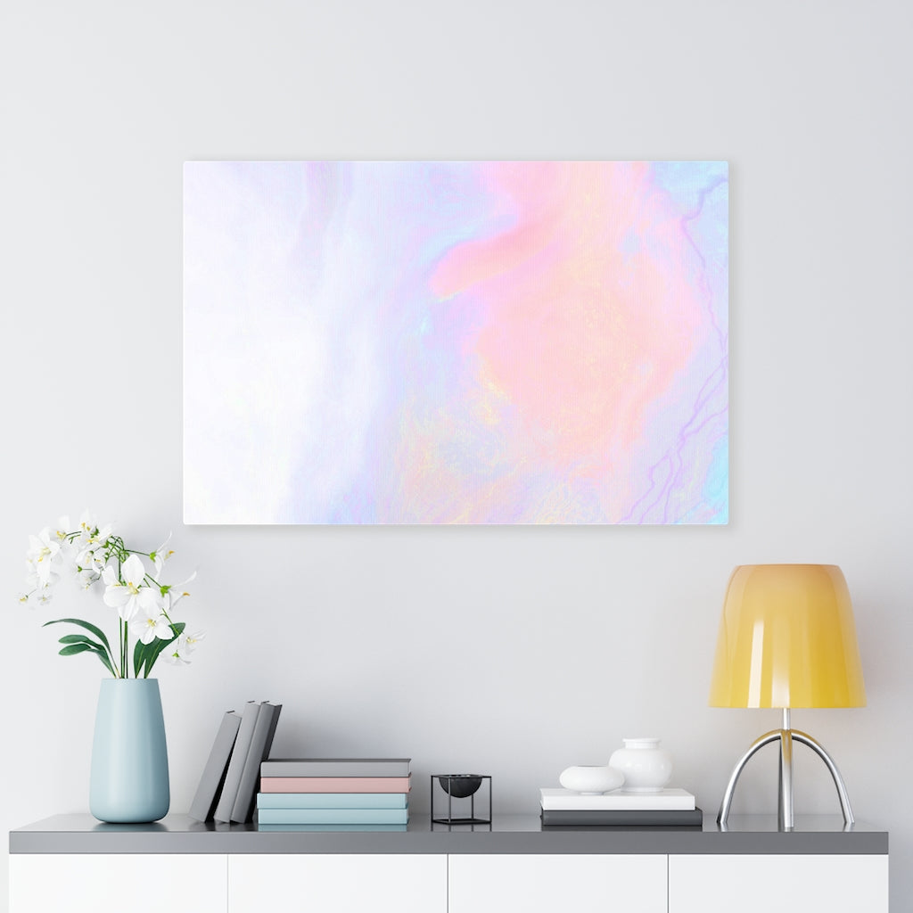 ABSTRACT WALL CANVAS ART | White Pink Orange Purple