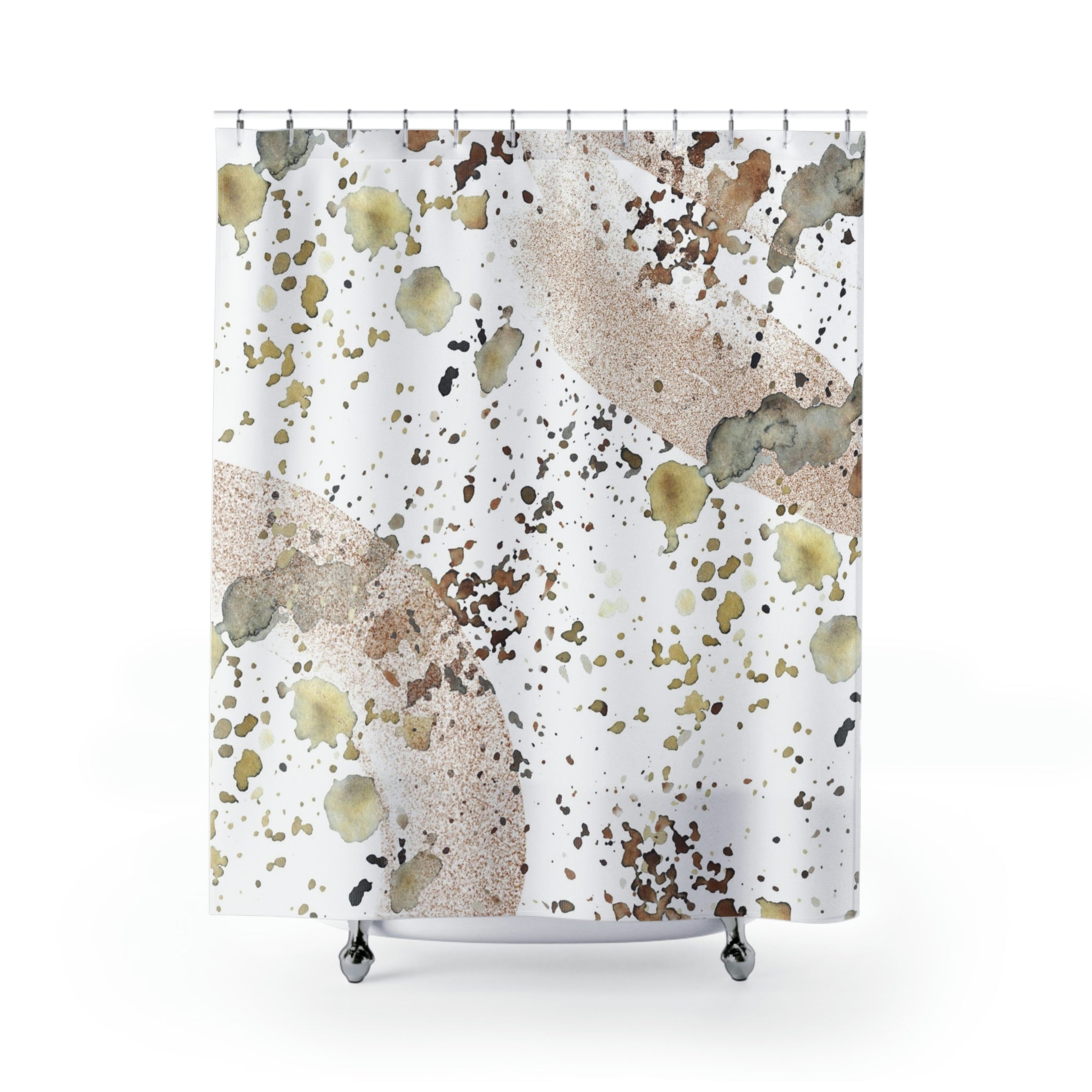 modern boho fabric shower curtain