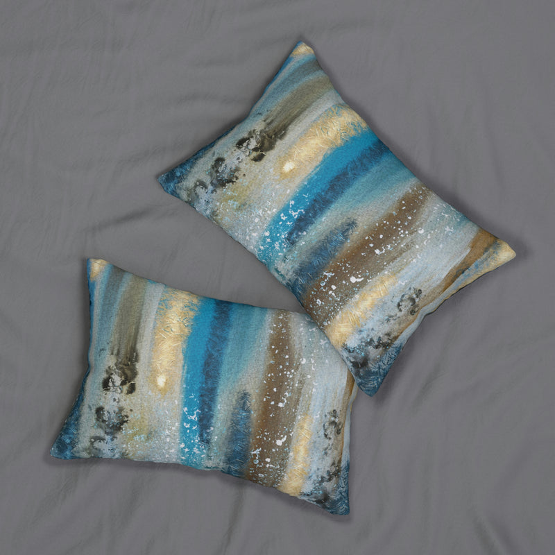 Abstract Lumbar Pillow | Blue Beige
