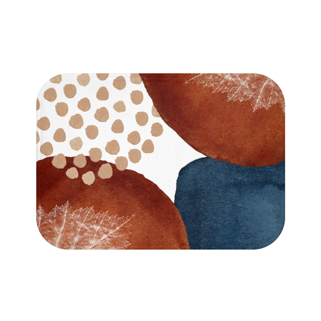 Boho Bath Mat, Rust Navy