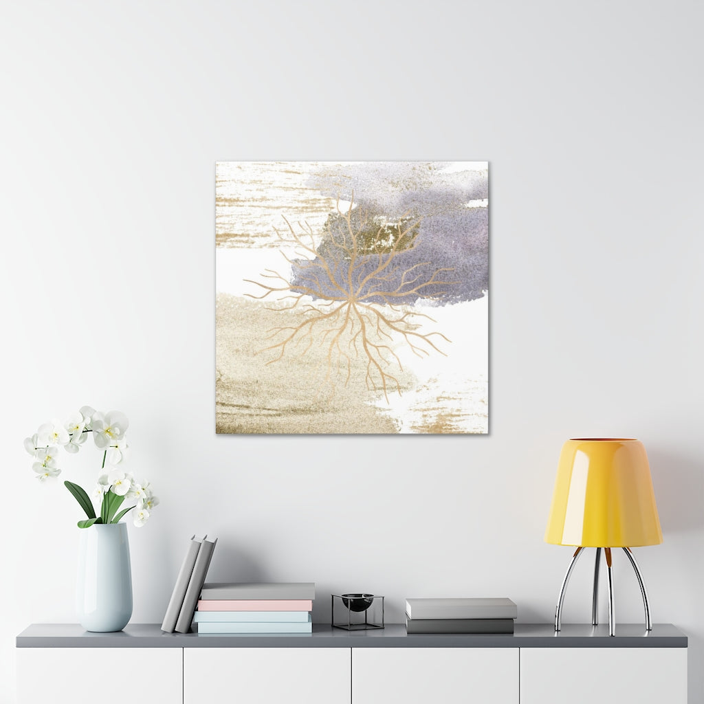 Abstract Canvas Wall Art | Beige Lavender Mandala