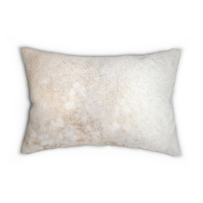 Abstract Boho Lumbar Pillow | Beige White