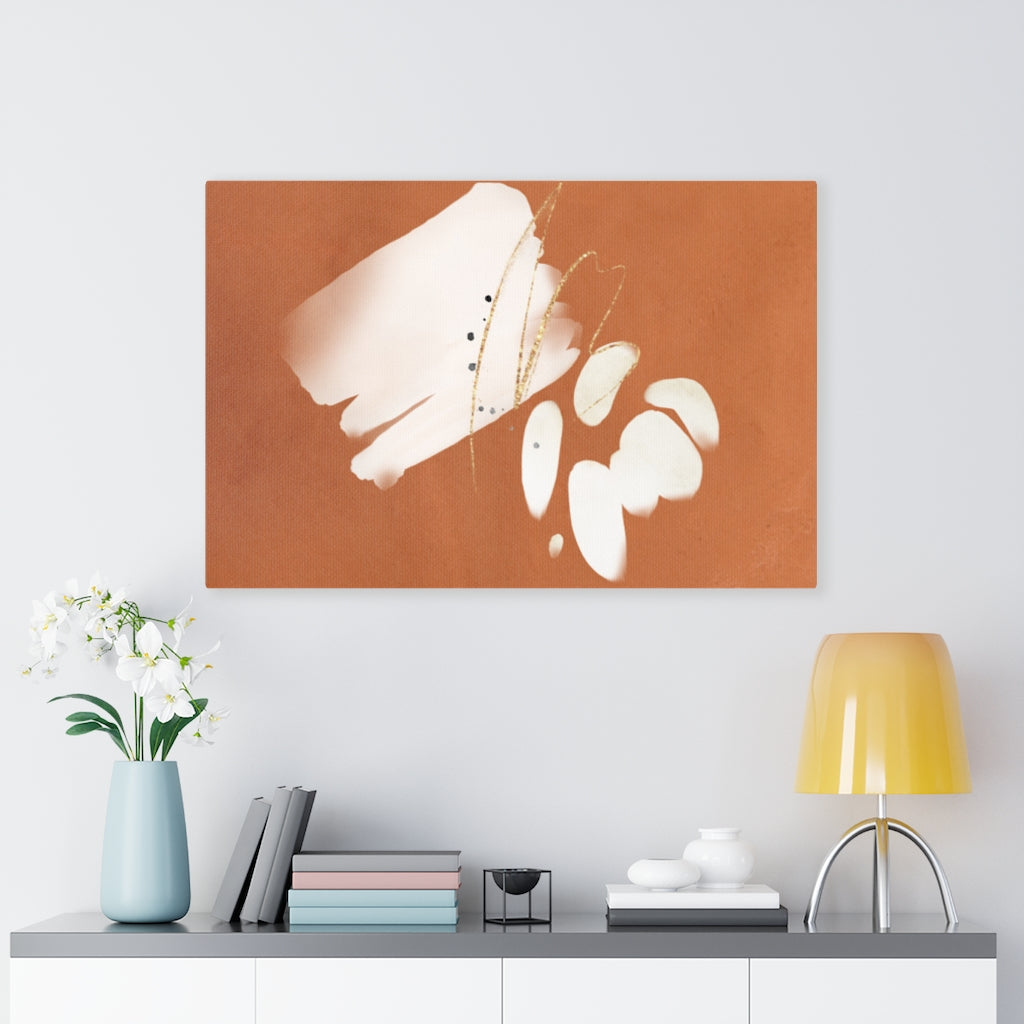 ABSTRACT WALL CANVAS ART | Terracotta Cream White