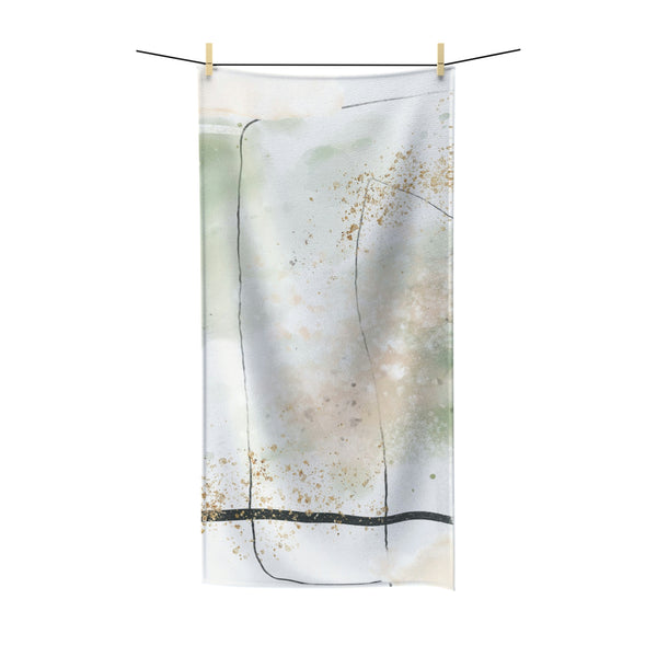 Abstract Boho Bath Towel | White Sage Green Ombre