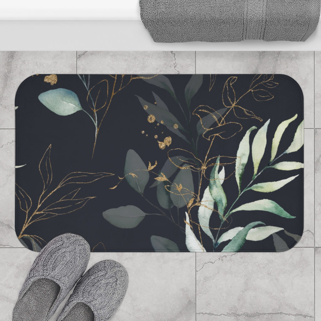 modern floral bath mat