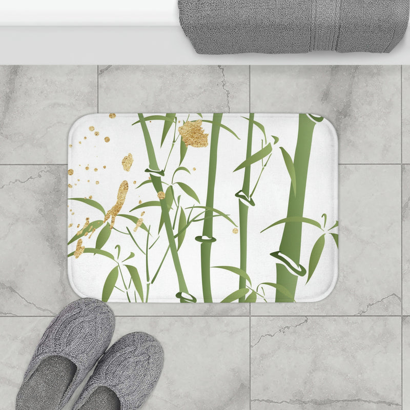 Bamboo Print Floral Soft Bath Mat