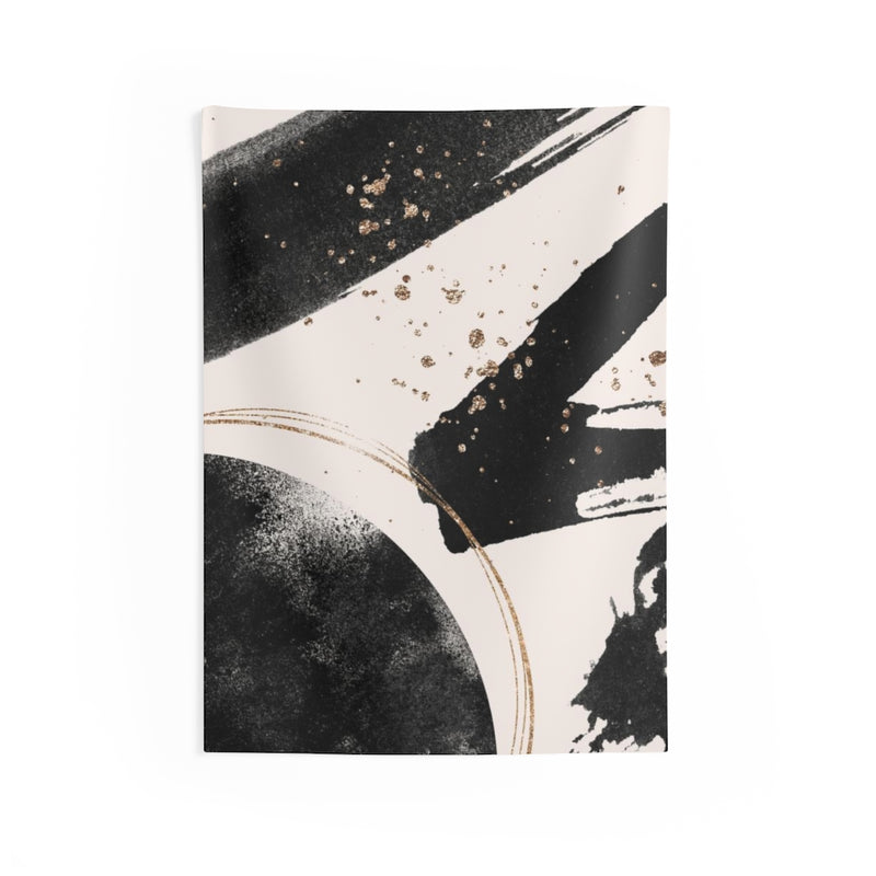 Abstract Tapestry | Beige Black Gold