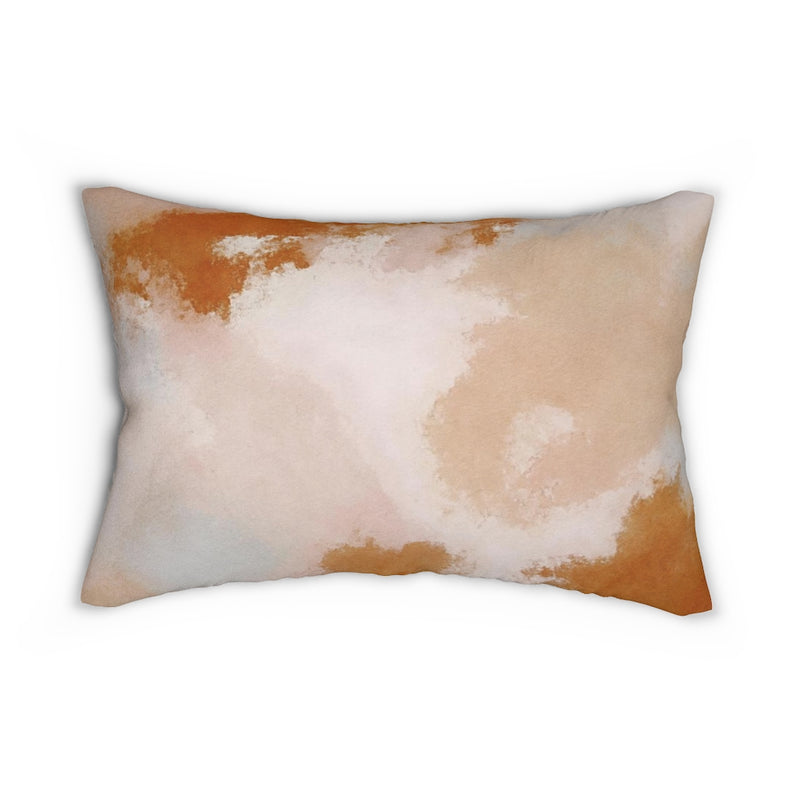 Abstract Boho Lumbar Pillow | Brown Biege
