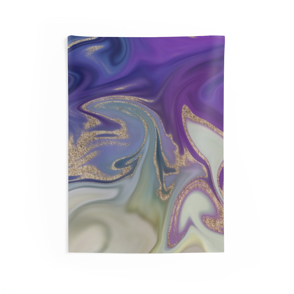 Abstract Tapestry | Purple Beige Silver