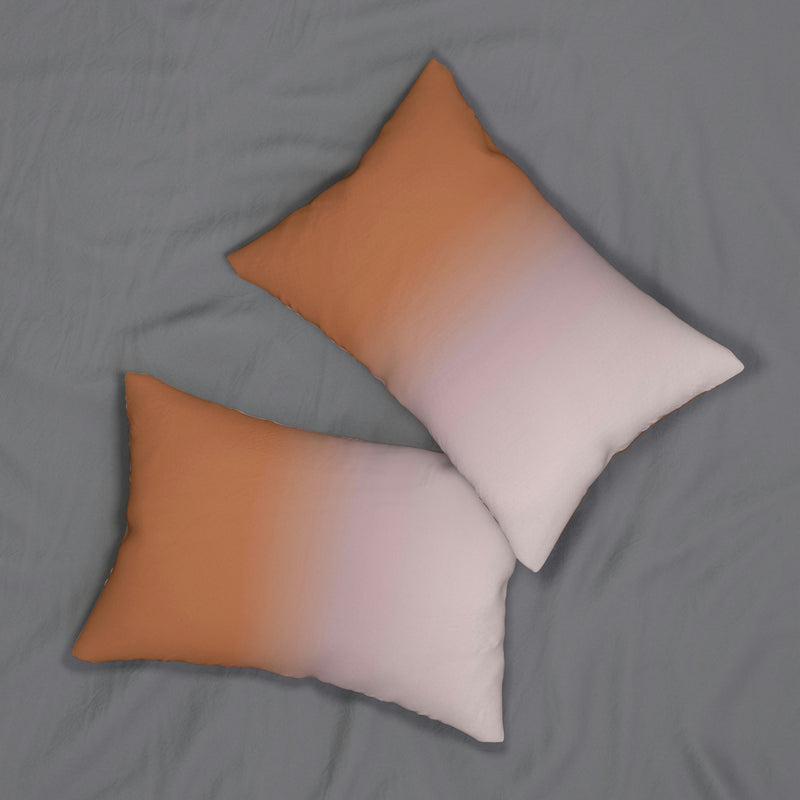Abstract Lumbar Pillow | Neutral Earthy Rust Pink Ombre