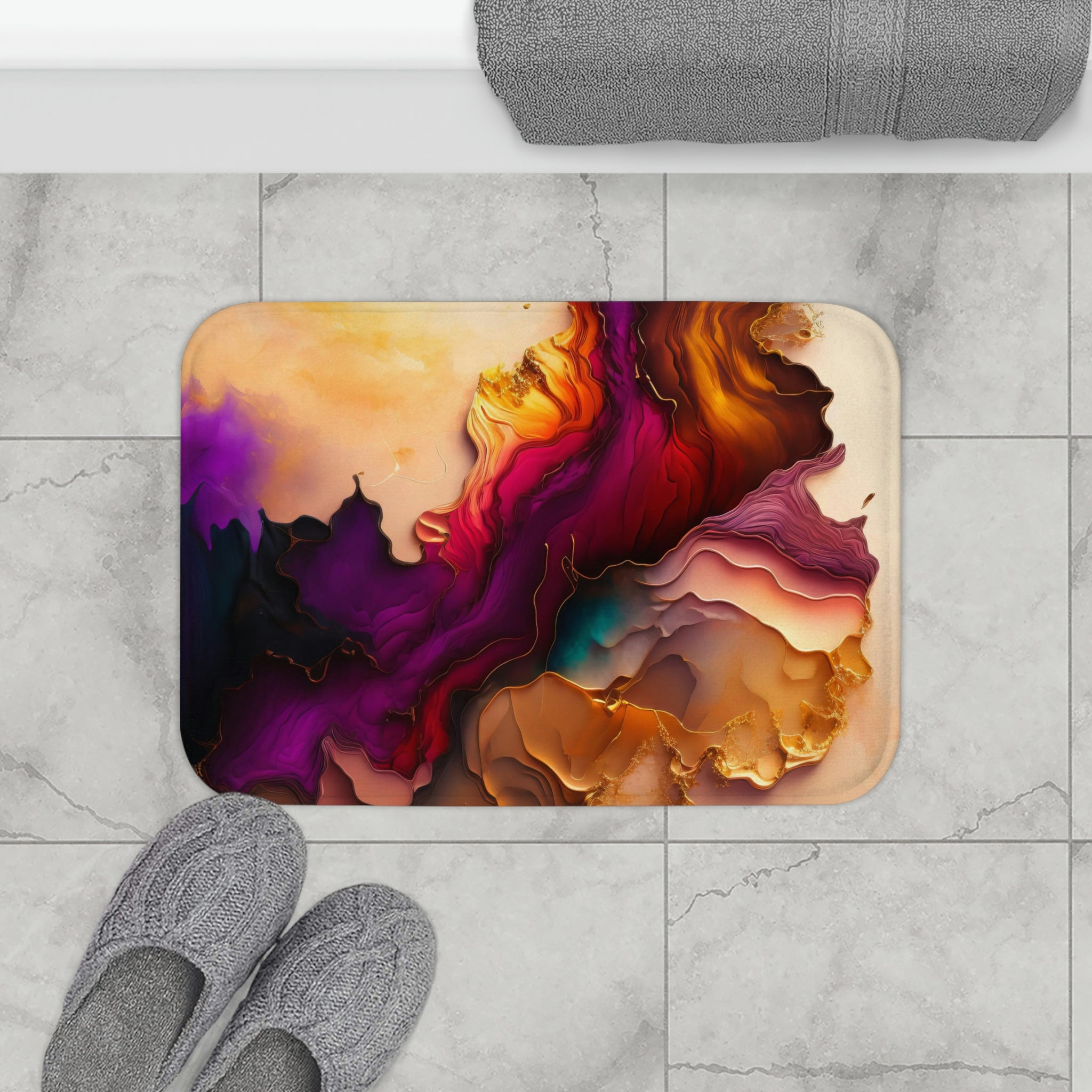 Lilac Purple Beige | Earthy Ombre Bath Mat