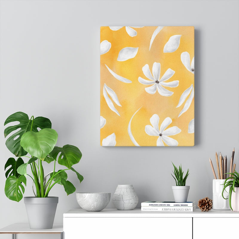 FLORAL CANVAS ART | White Canary Yellow