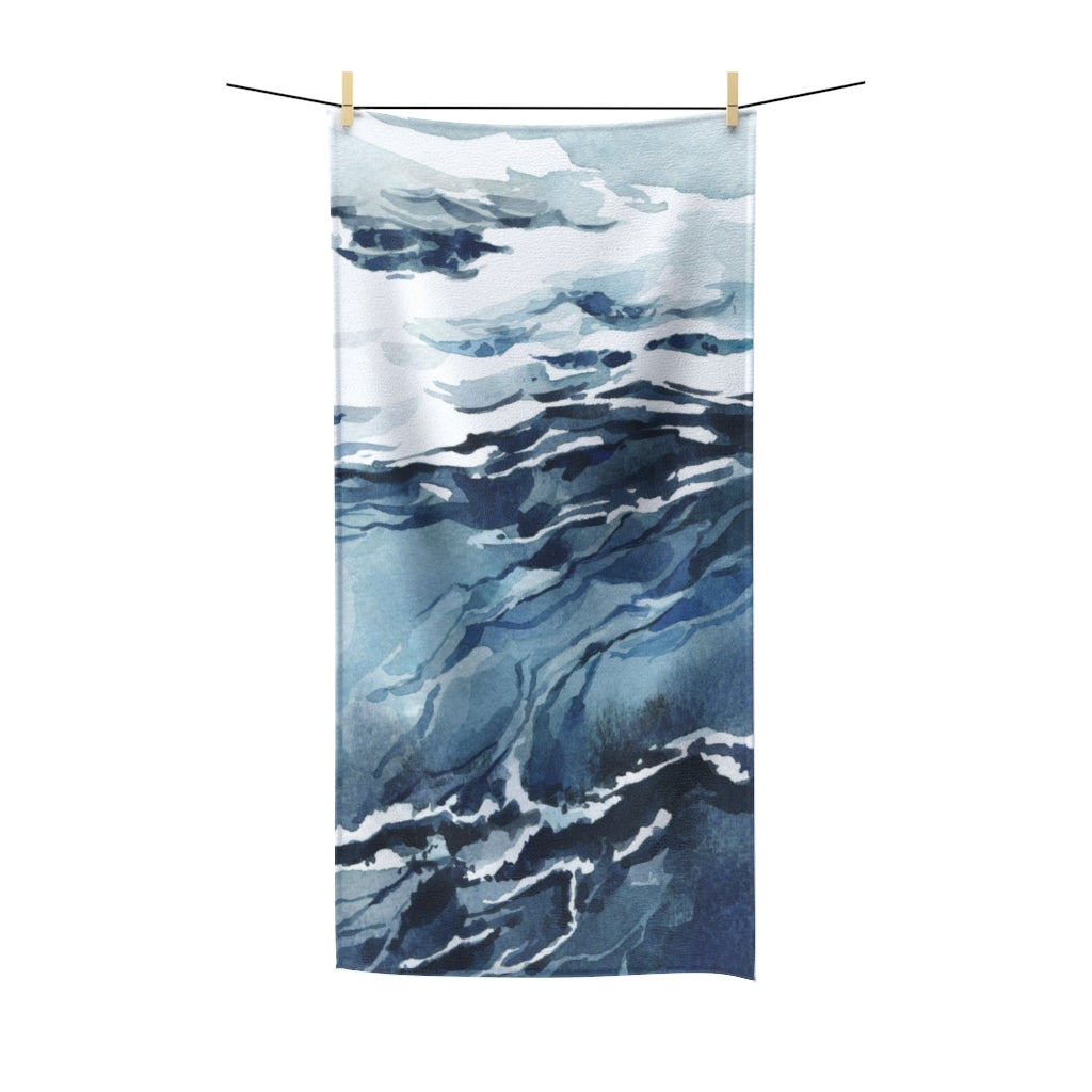 Blue Ocean | Bath Towel | Navy Waves