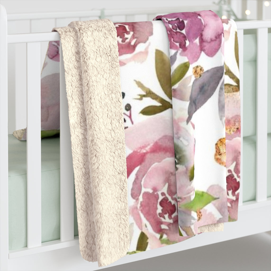 Floral Comfy Blanket | Mauve Pink Roses