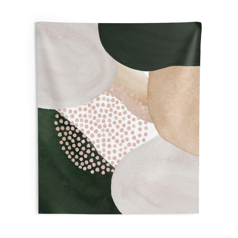 Abstract Tapestry | Beige Cream Blush Pink Green