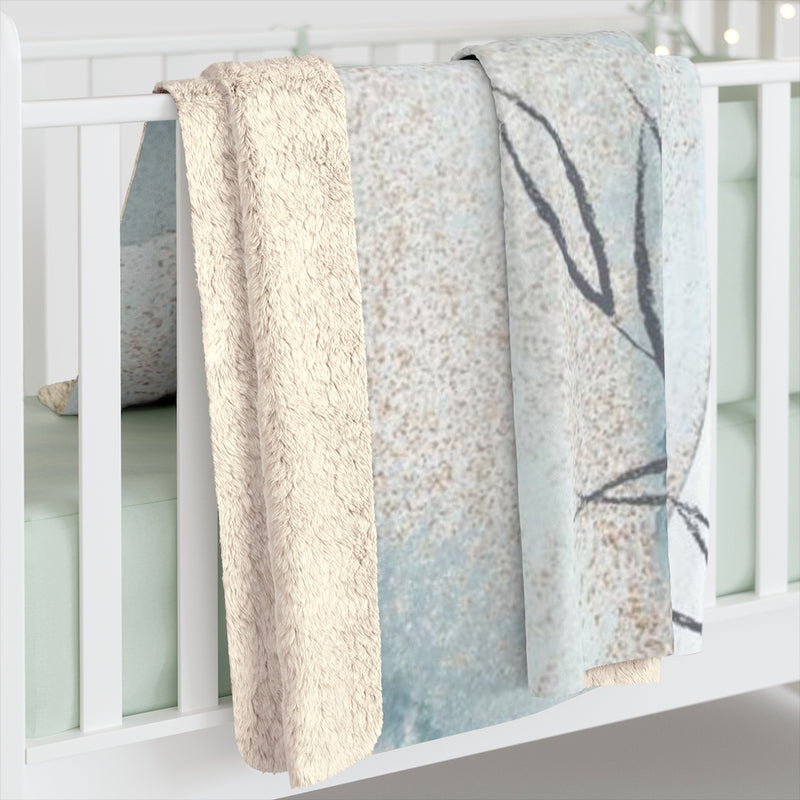 Floral Comfy Blanket | Baby Blue
