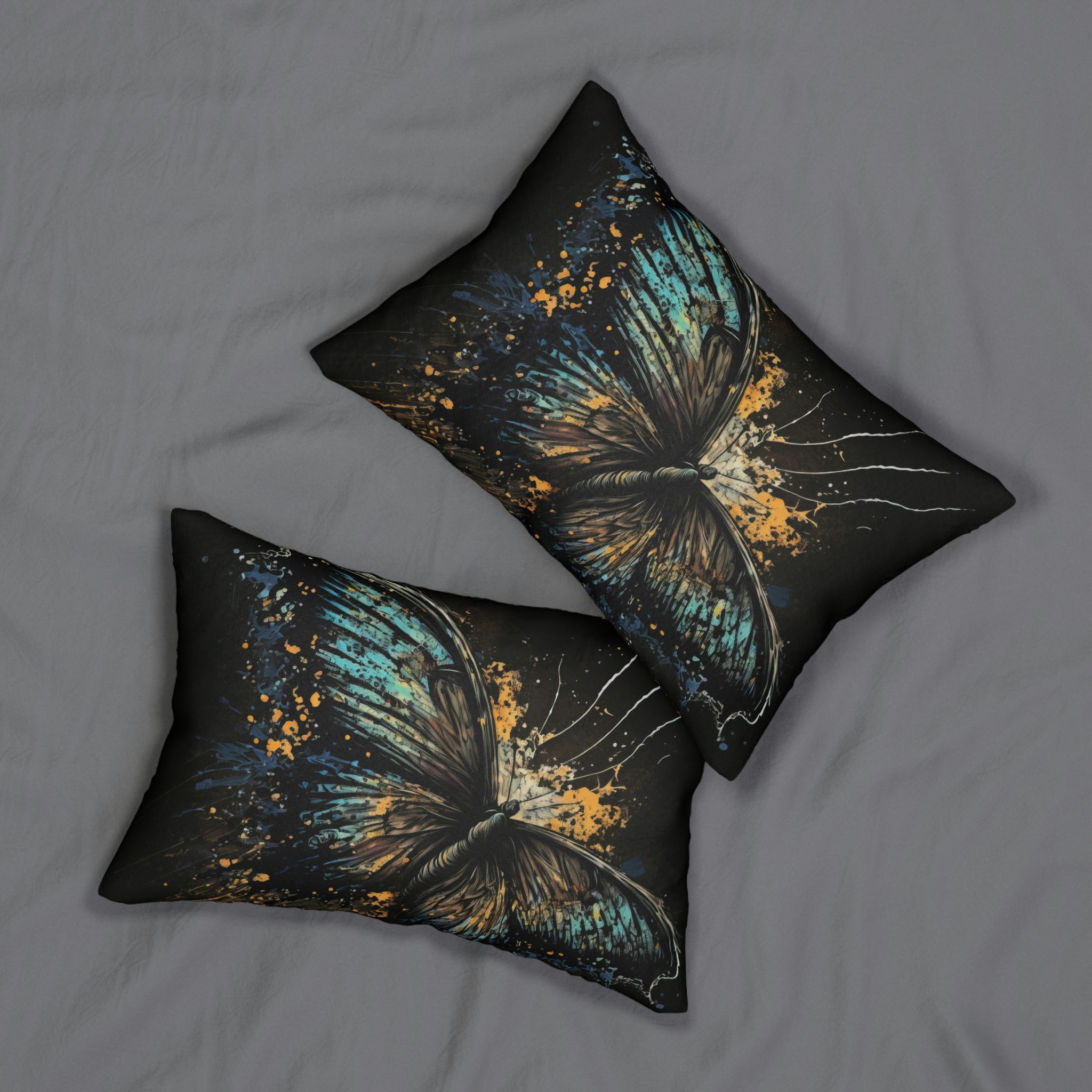 Vintage Butterflies Forest Lumbar Pillow