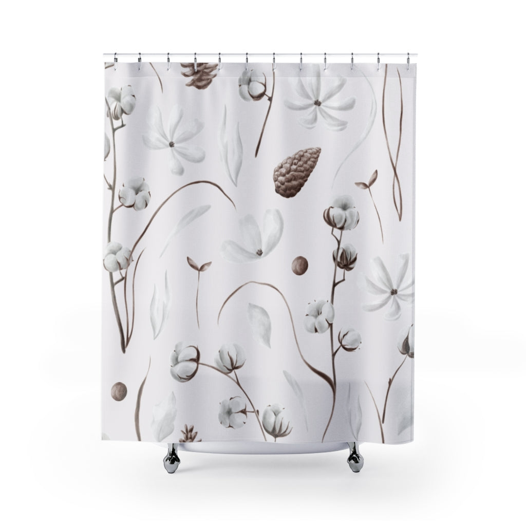 modern boho fabric shower curtain