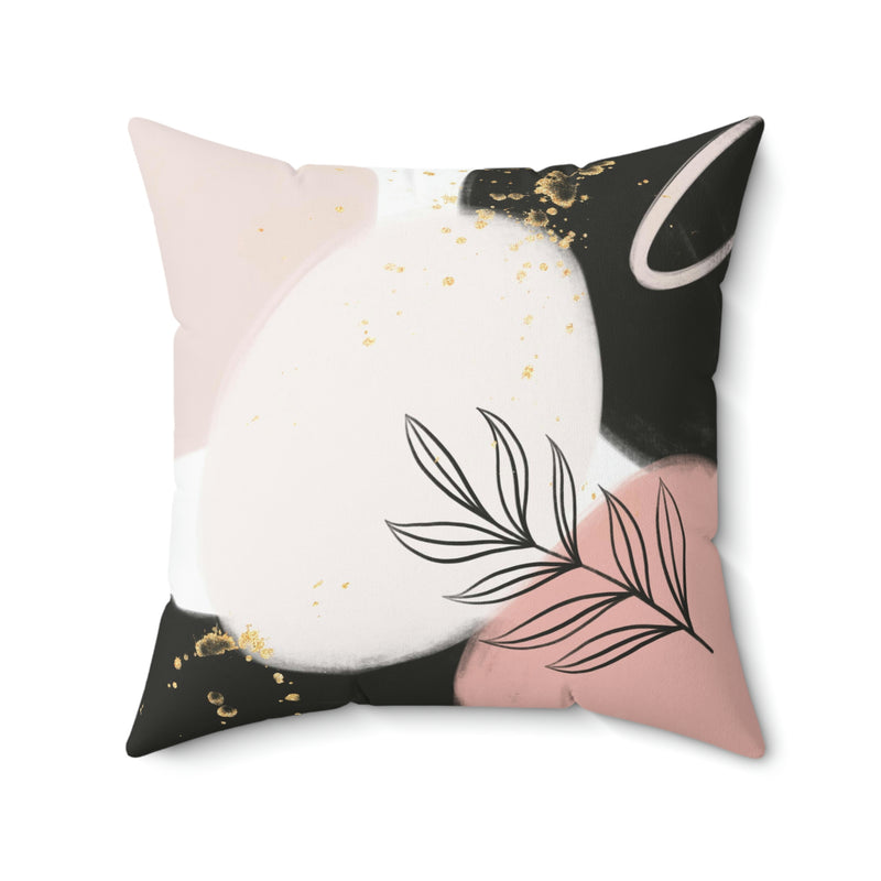 Abstract Pillow Cover | Black Pink Cream