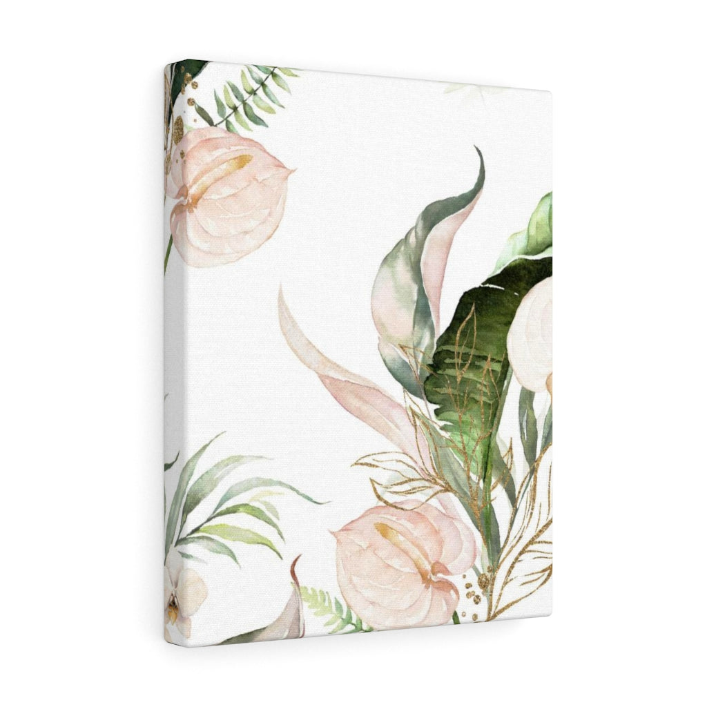 FLORAL WALL CANVAS ART | White Green Beige