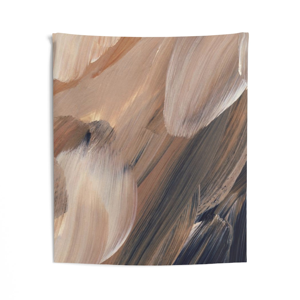 Abstract Tapestry | Beige White Navy