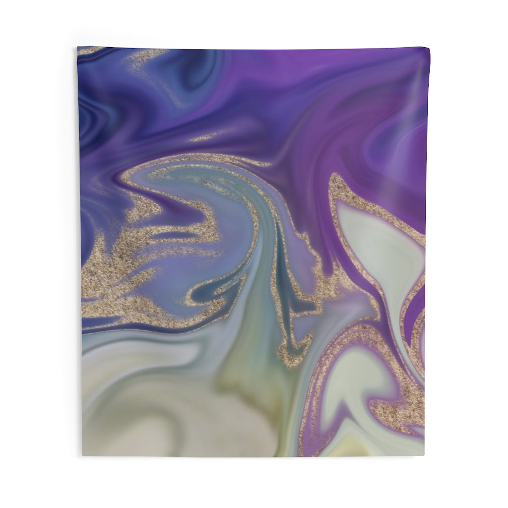 Abstract Tapestry | Purple Beige Silver