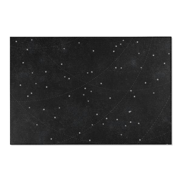 Abstract Area Rug | Black Star Map