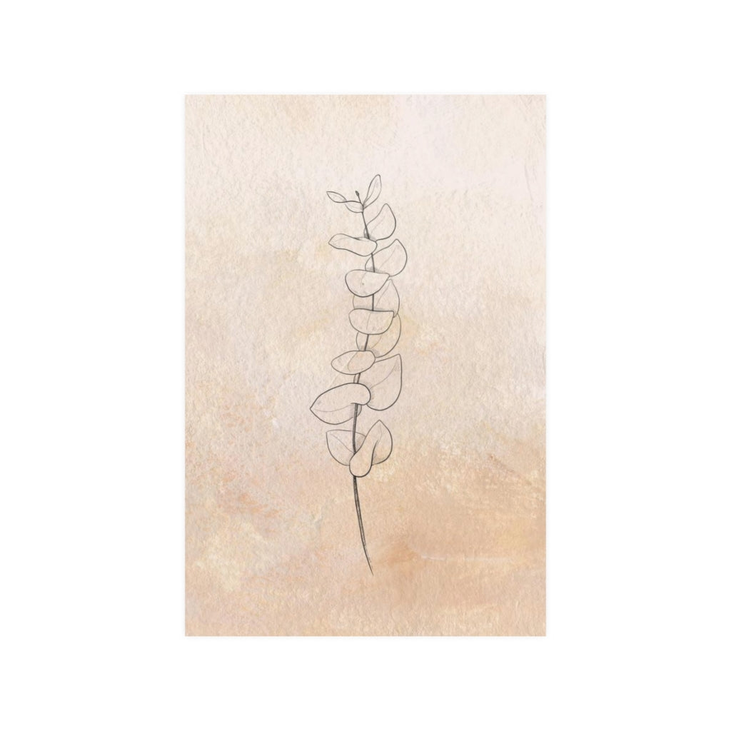 Abstract Terracotta Art Prints | Beige Leaves