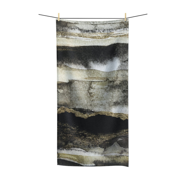 Abstract Bath Towel | Black Gold Ombre