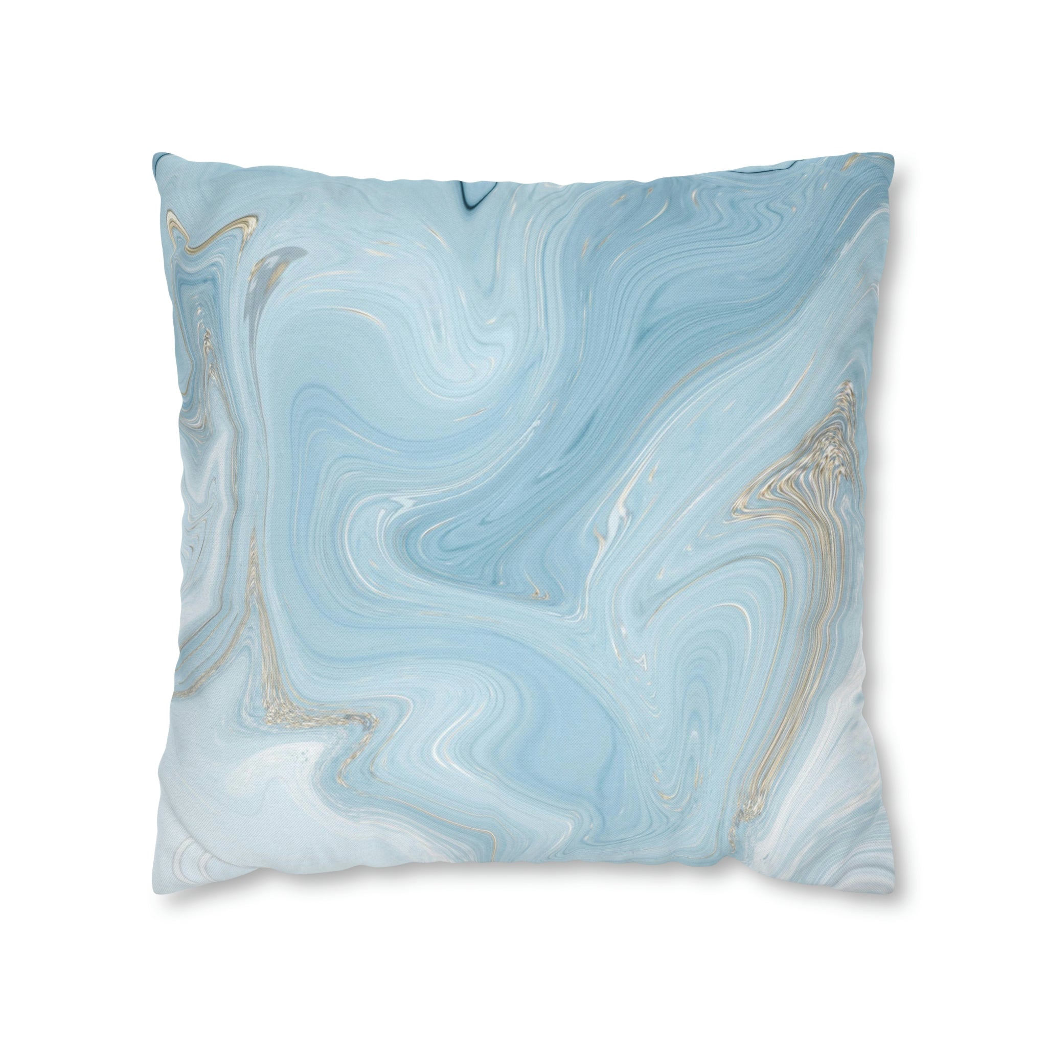 Abstract Pillow Cover | Pale Sky Blue Marble Print