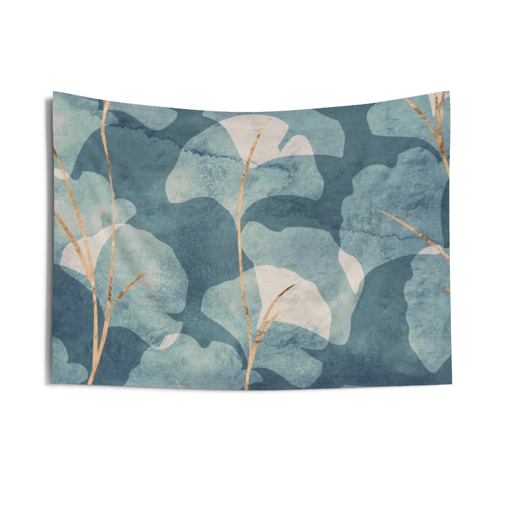 Floral Tapestry | Blue Beige Gold