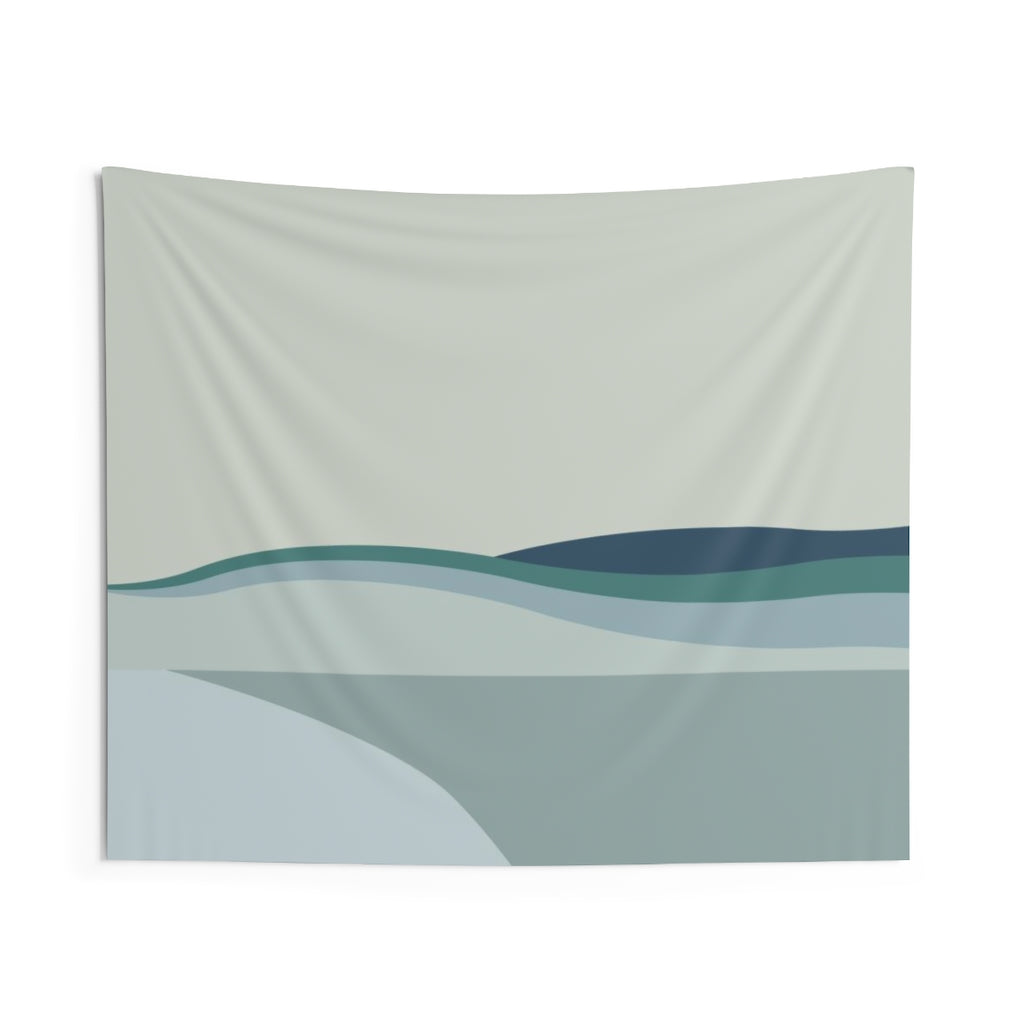 Abstract Tapestry | Sage Green Teal Pastel Blue